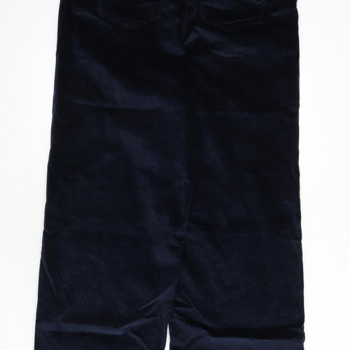 NEXT Womens Blue Cotton Trousers Size 14 L30 in Regular Zip