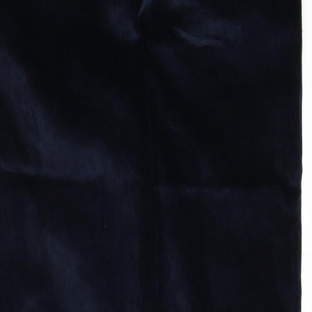 NEXT Womens Blue Cotton Trousers Size 14 L30 in Regular Zip