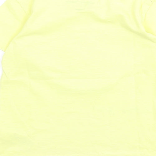 NEXT Boys Yellow 100% Cotton Basic T-Shirt Size 2-3 Years Round Neck Pullover - Helicopter, Giraffe, Lets Go