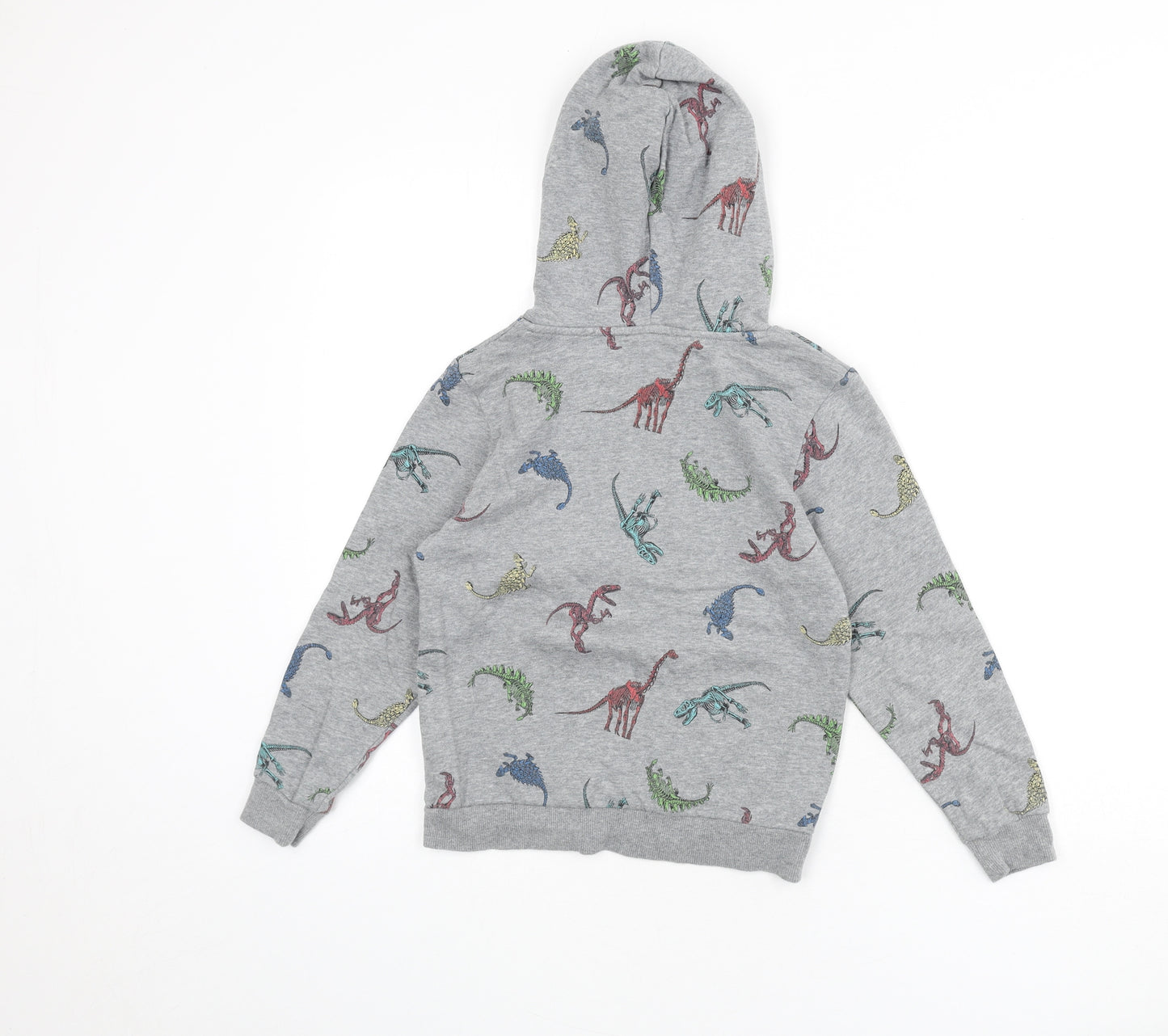 Jurassic World Boys Grey Geometric Cotton Pullover Hoodie Size 7-8 Years Pullover - Dinosaur Print