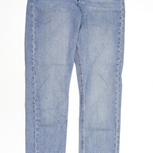 Warehouse Womens Black Cotton Straight Jeans Size 10 L27 in Regular Zip