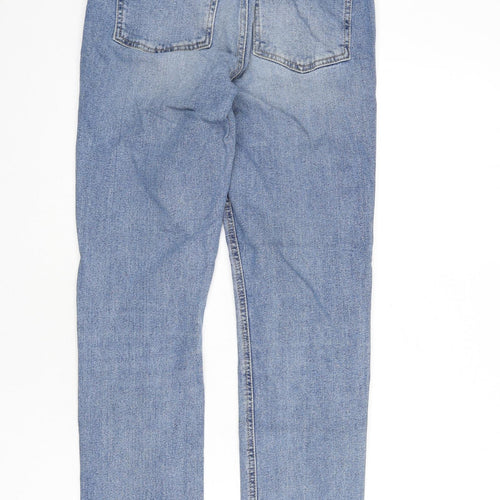 Warehouse Womens Black Cotton Straight Jeans Size 10 L27 in Regular Zip