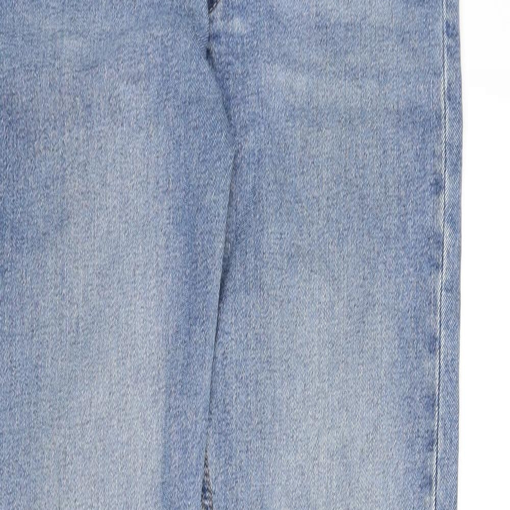 Warehouse Womens Black Cotton Straight Jeans Size 10 L27 in Regular Zip