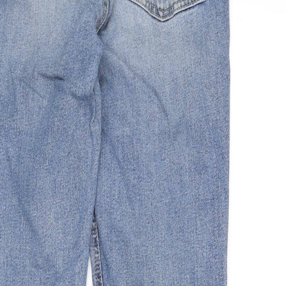 Warehouse Womens Black Cotton Straight Jeans Size 10 L27 in Regular Zip