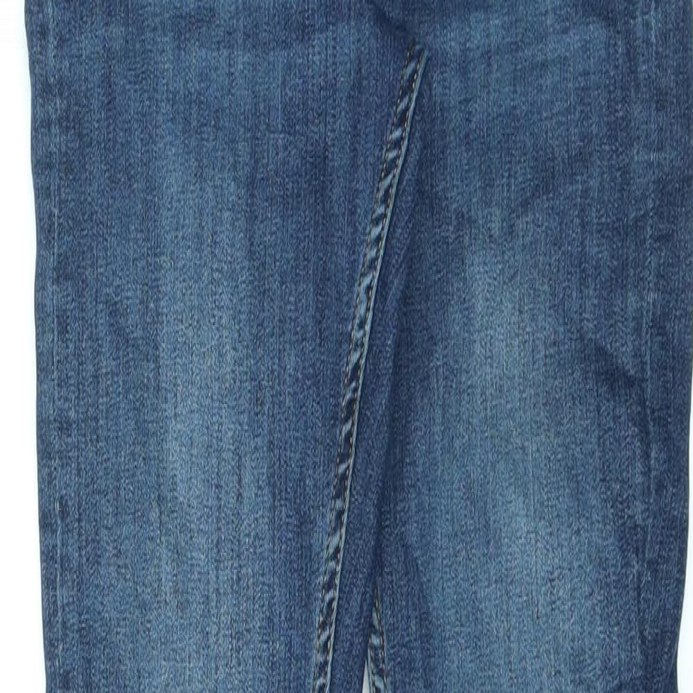 Topman Mens Blue Cotton Skinny Jeans Size 32 in L32 in Regular Zip