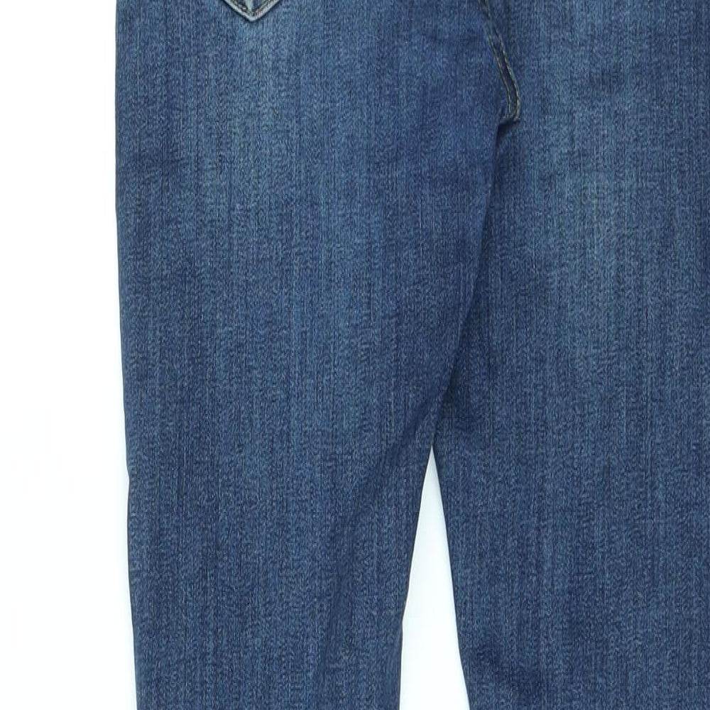 Topman Mens Blue Cotton Skinny Jeans Size 32 in L32 in Regular Zip