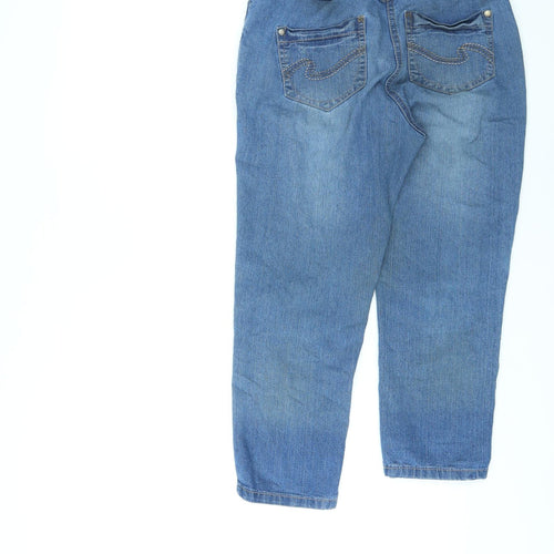 Red Herring Womens Blue Cotton Cropped Jeans Size 8 L21 in Regular Zip