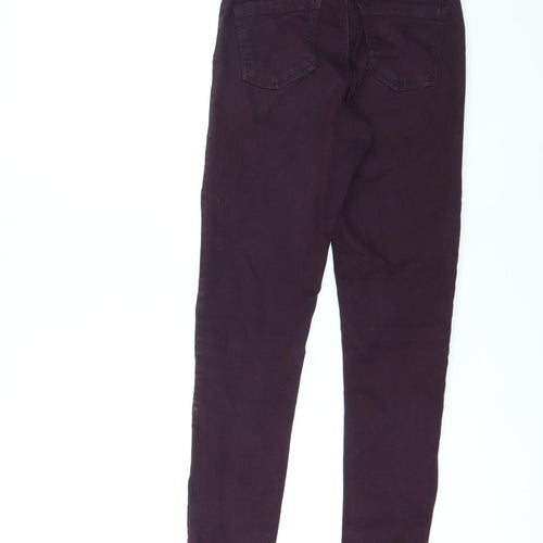 Topshop Womens Purple Cotton Skinny Jeans Size 30 in L28 in Regular Zip
