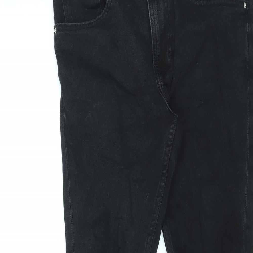 Bershka Womens Black Cotton Skinny Jeans Size 10 L27 in Regular Zip