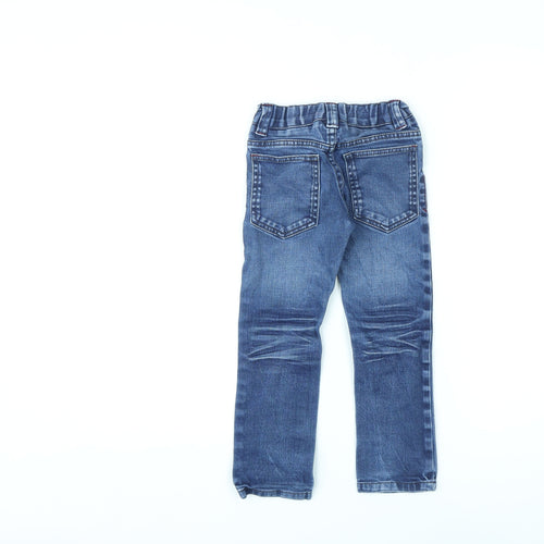 NEXT Girls Blue Cotton Skinny Jeans Size 4 Years L20 in Regular Zip