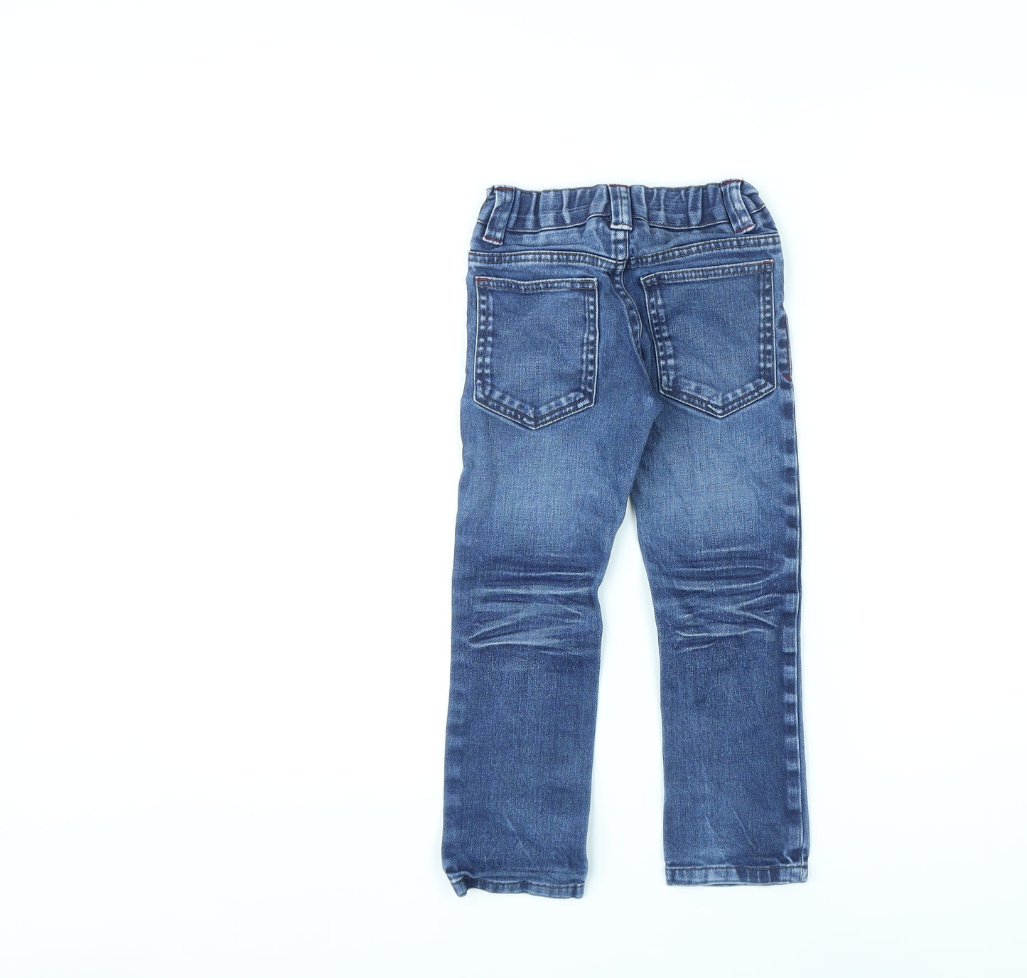 NEXT Girls Blue Cotton Skinny Jeans Size 4 Years L20 in Regular Zip