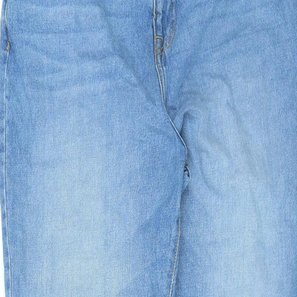 Denim 365 Womens Blue Cotton Mom Jeans Size 16 L25 in Regular Zip - Cropped
