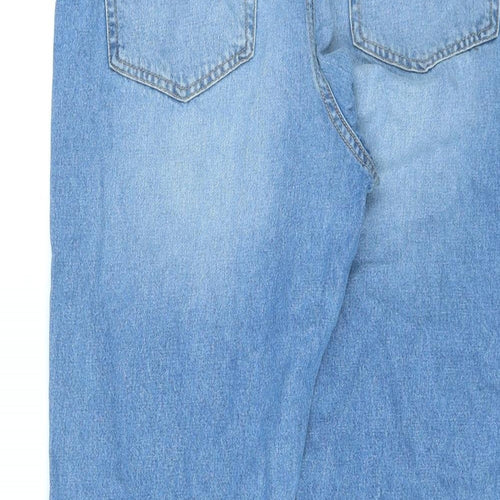 Denim 365 Womens Blue Cotton Mom Jeans Size 16 L25 in Regular Zip - Cropped