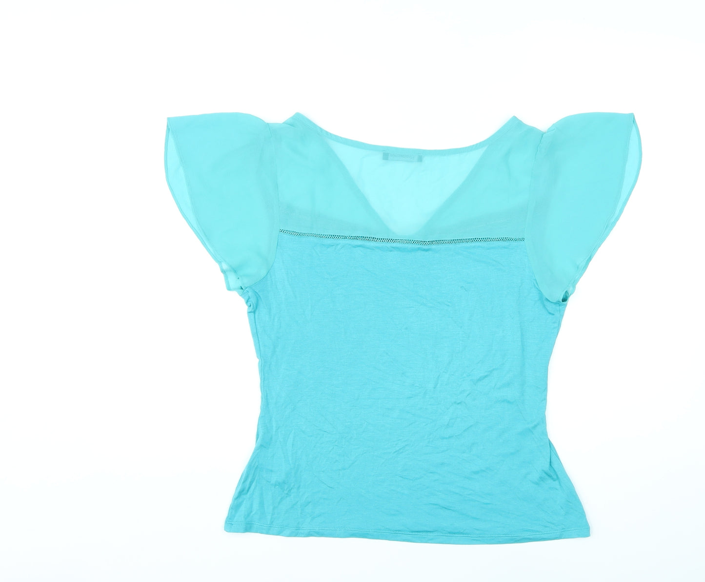 Kaleidoscope Womens Blue Viscose Basic Blouse Size 14 V-Neck