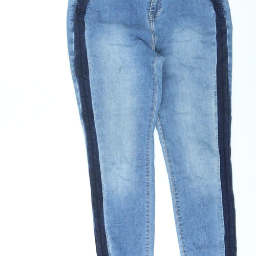 Maison Clinqcent Womens Blue Cotton Skinny Jeans Size 12 L27 in Regular Zip
