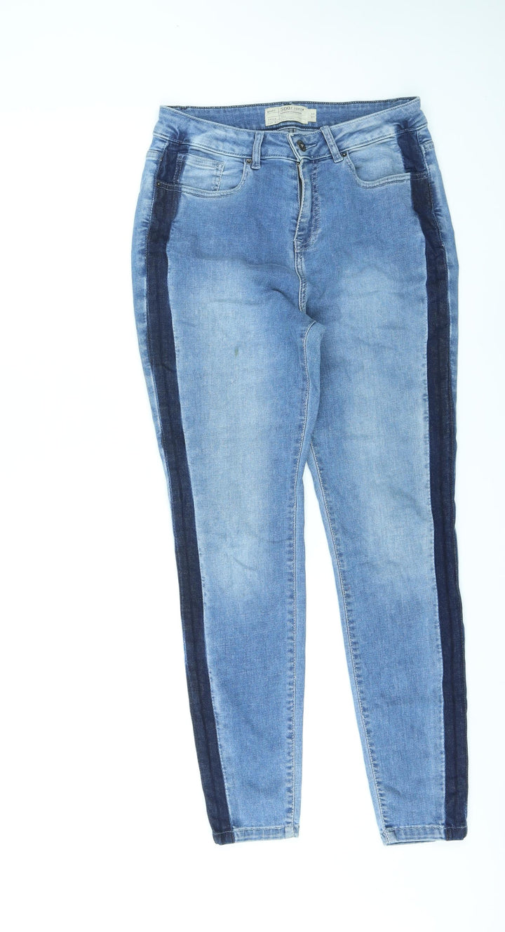 Maison Clinqcent Womens Blue Cotton Skinny Jeans Size 12 L27 in Regular Zip