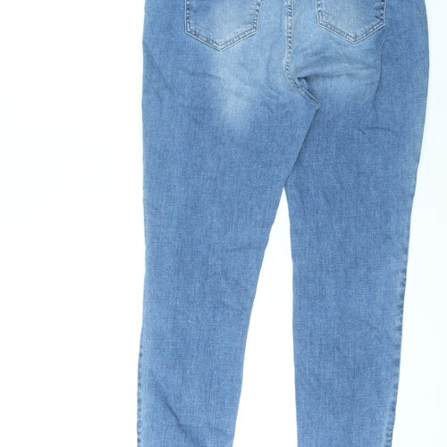 Maison Clinqcent Womens Blue Cotton Skinny Jeans Size 12 L27 in Regular Zip