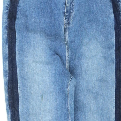 Maison Clinqcent Womens Blue Cotton Skinny Jeans Size 12 L27 in Regular Zip