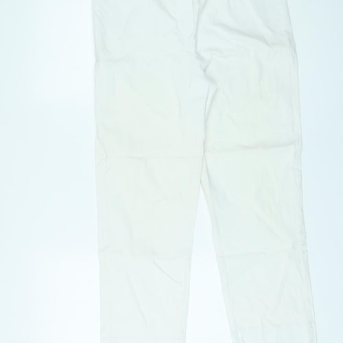 Pomodoro Womens White Viscose Trousers Size 18 L26 in Regular