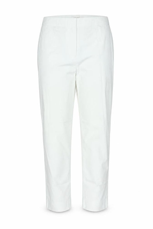 Front view of Pomodoro women’s white viscose trousers, size UK 18, 26-inch leg regular