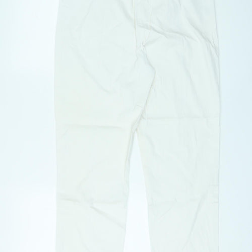 Pomodoro Womens White Viscose Trousers Size 18 L26 in Regular