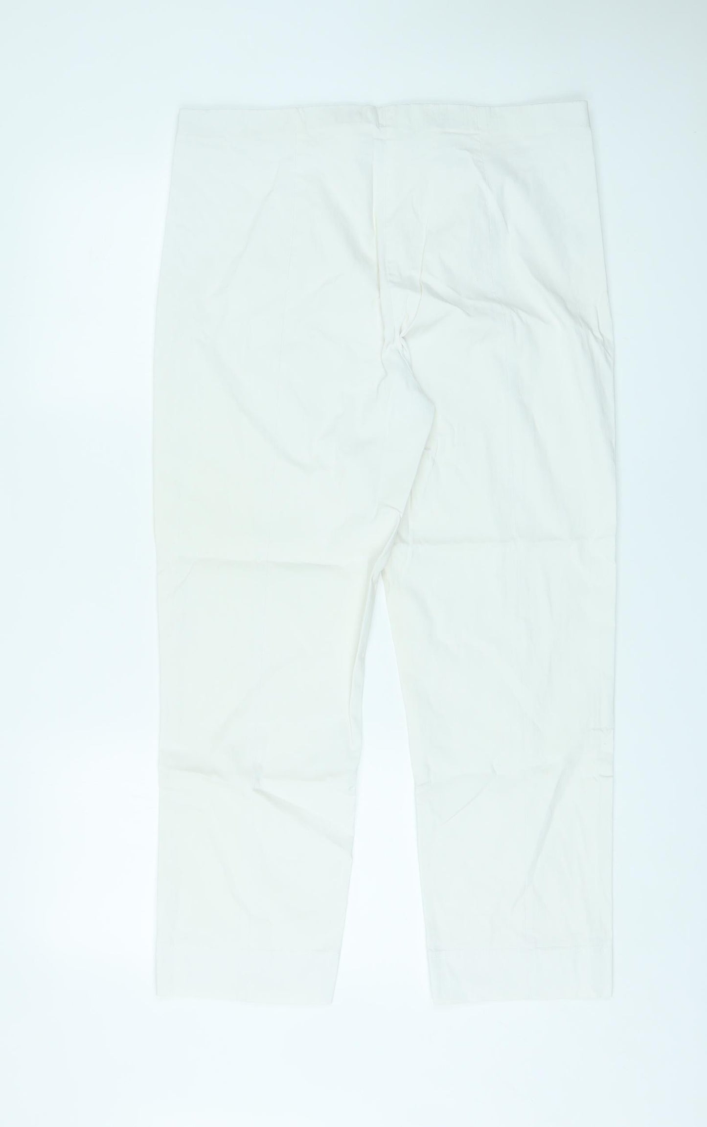 Pomodoro Womens White Viscose Trousers Size 18 L26 in Regular
