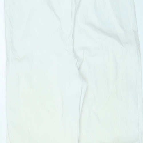 Pomodoro Womens White Viscose Trousers Size 18 L26 in Regular