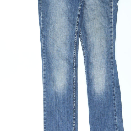 Jackpot Womens Blue Cotton Straight Jeans Size 6 L31 in Regular Zip