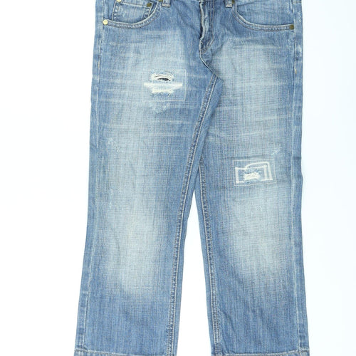 Sexy Woman Womens Blue Cotton Capri Jeans Size 6 L21 in Regular Zip - Cropped