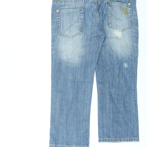 Sexy Woman Womens Blue Cotton Capri Jeans Size 6 L21 in Regular Zip - Cropped