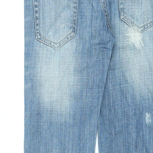 Sexy Woman Womens Blue Cotton Capri Jeans Size 6 L21 in Regular Zip - Cropped