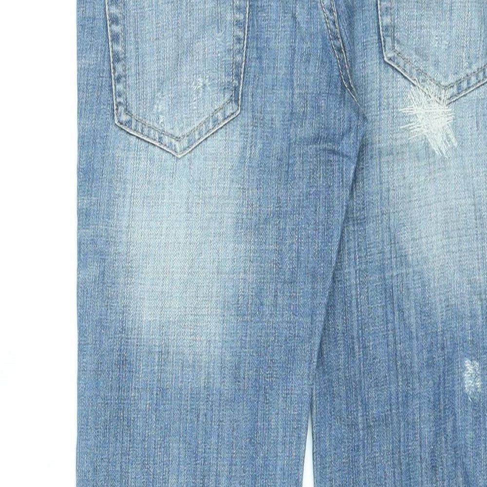 Sexy Woman Womens Blue Cotton Capri Jeans Size 6 L21 in Regular Zip - Cropped