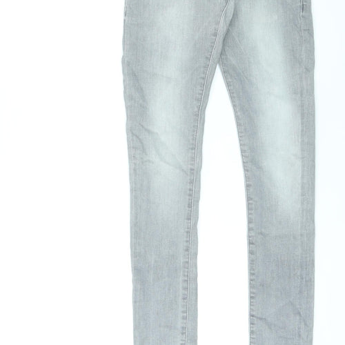 River Island Womens Grey Cotton Skinny Jeans Size 26 L30 in Regular Zip