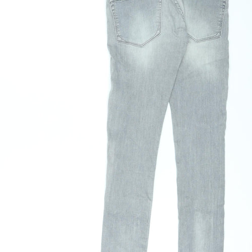 River Island Womens Grey Cotton Skinny Jeans Size 26 L30 in Regular Zip