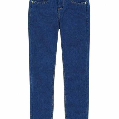 Denim & Co. Girls Blue Cotton Skinny Jeans Size 7-8 Years L21 in Regular Zip