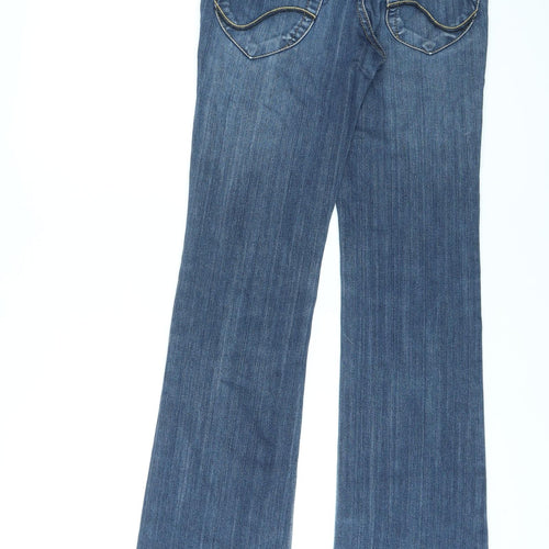 Lee Womens Blue Cotton Straight Jeans Size 28 L29 in Regular Zip