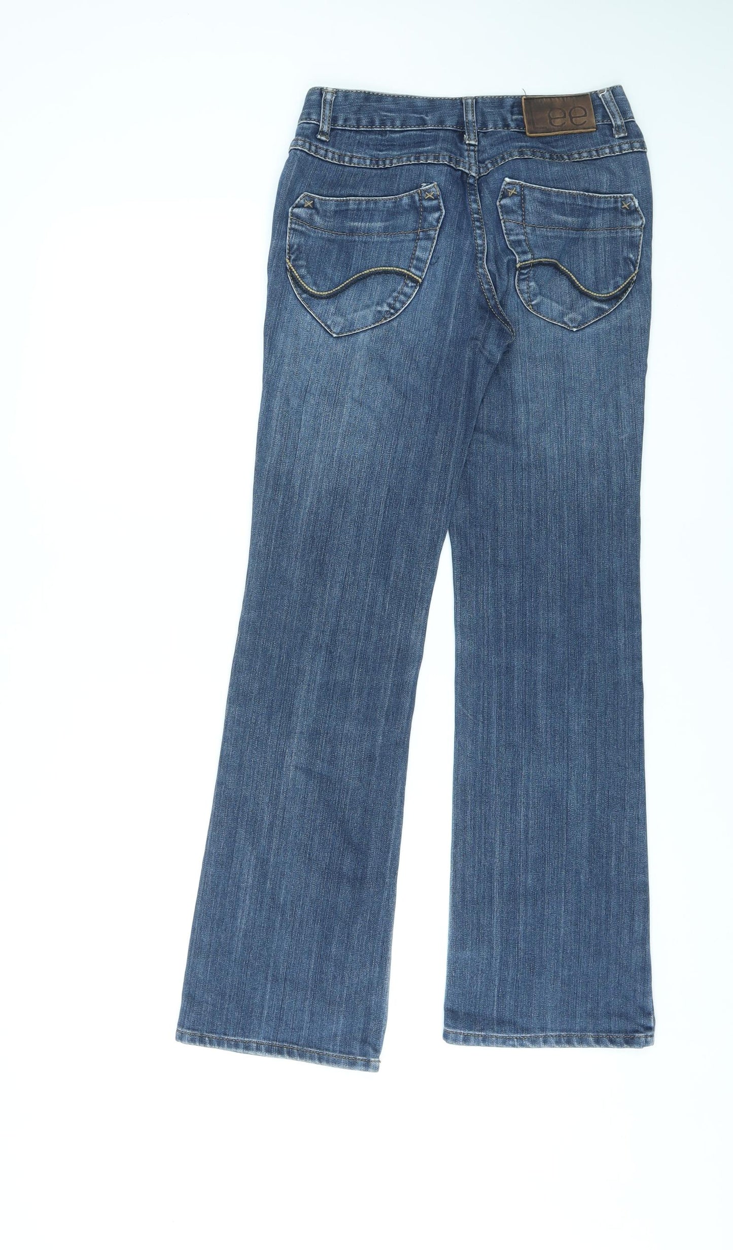 Lee Womens Blue Cotton Straight Jeans Size 28 L29 in Regular Zip