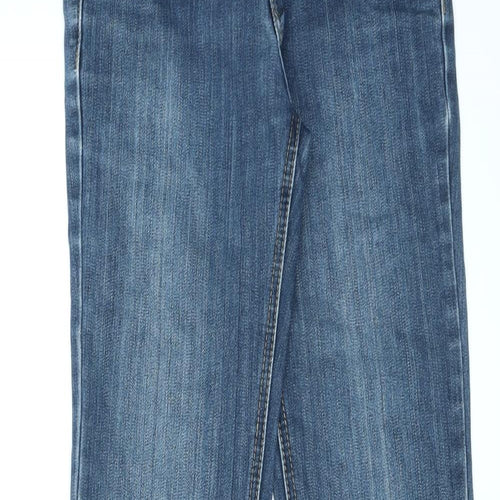 Lee Womens Blue Cotton Straight Jeans Size 28 L29 in Regular Zip