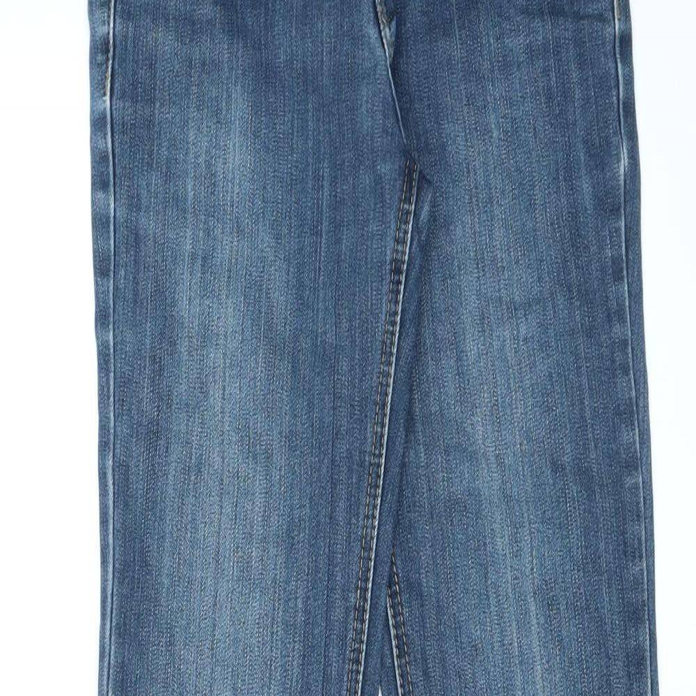 Lee Womens Blue Cotton Straight Jeans Size 28 L29 in Regular Zip