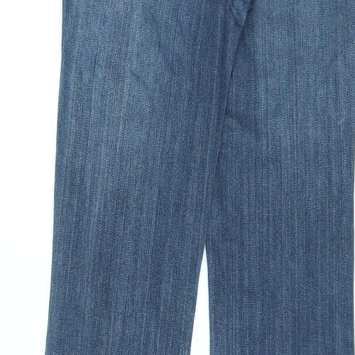 Lee Womens Blue Cotton Straight Jeans Size 28 L29 in Regular Zip