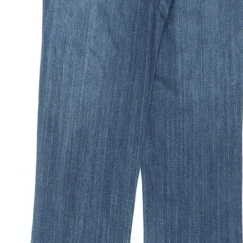 Lee Womens Blue Cotton Straight Jeans Size 28 L29 in Regular Zip