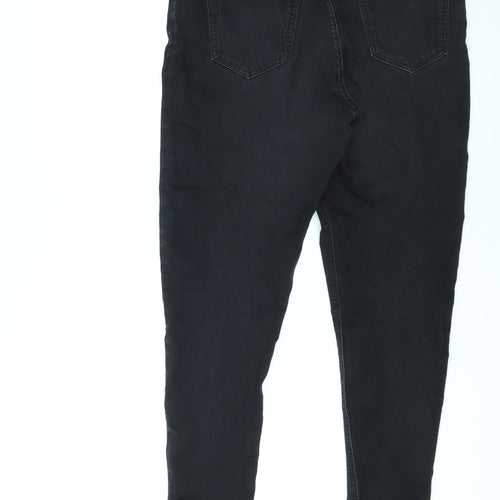 Marks and Spencer Womens Black Cotton Skinny Jeans Size 16 L27 in Regular Zip - Super Skinny