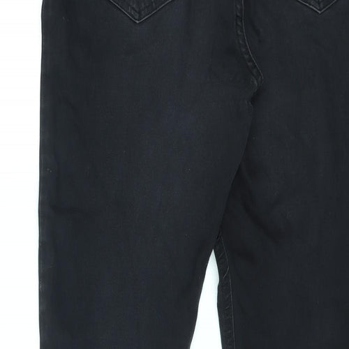 Marks and Spencer Womens Black Cotton Skinny Jeans Size 16 L27 in Regular Zip - Super Skinny