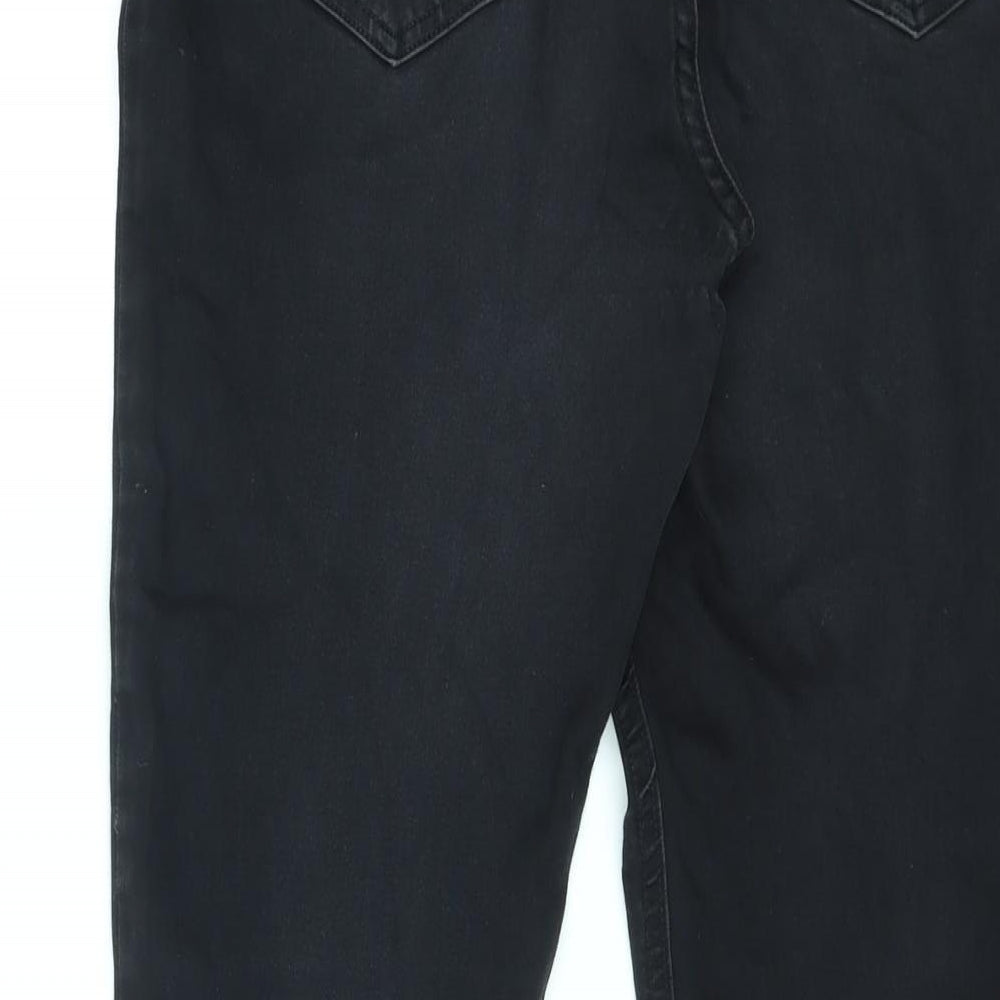 Marks and Spencer Womens Black Cotton Skinny Jeans Size 16 L27 in Regular Zip - Super Skinny