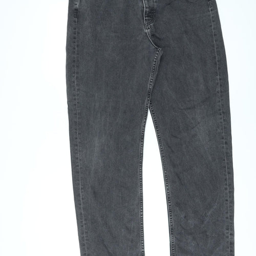 ASOS Womens Black Cotton Straight Jeans Size 34 in L31 in Regular Zip