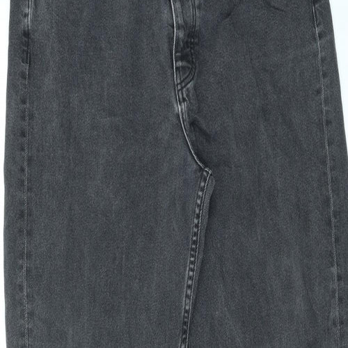 ASOS Womens Black Cotton Straight Jeans Size 34 in L31 in Regular Zip