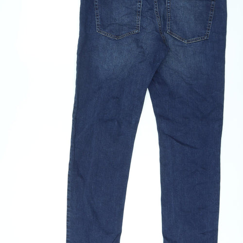 NEXT Mens Blue Cotton Straight Jeans Size 32 in L31 in Regular Zip