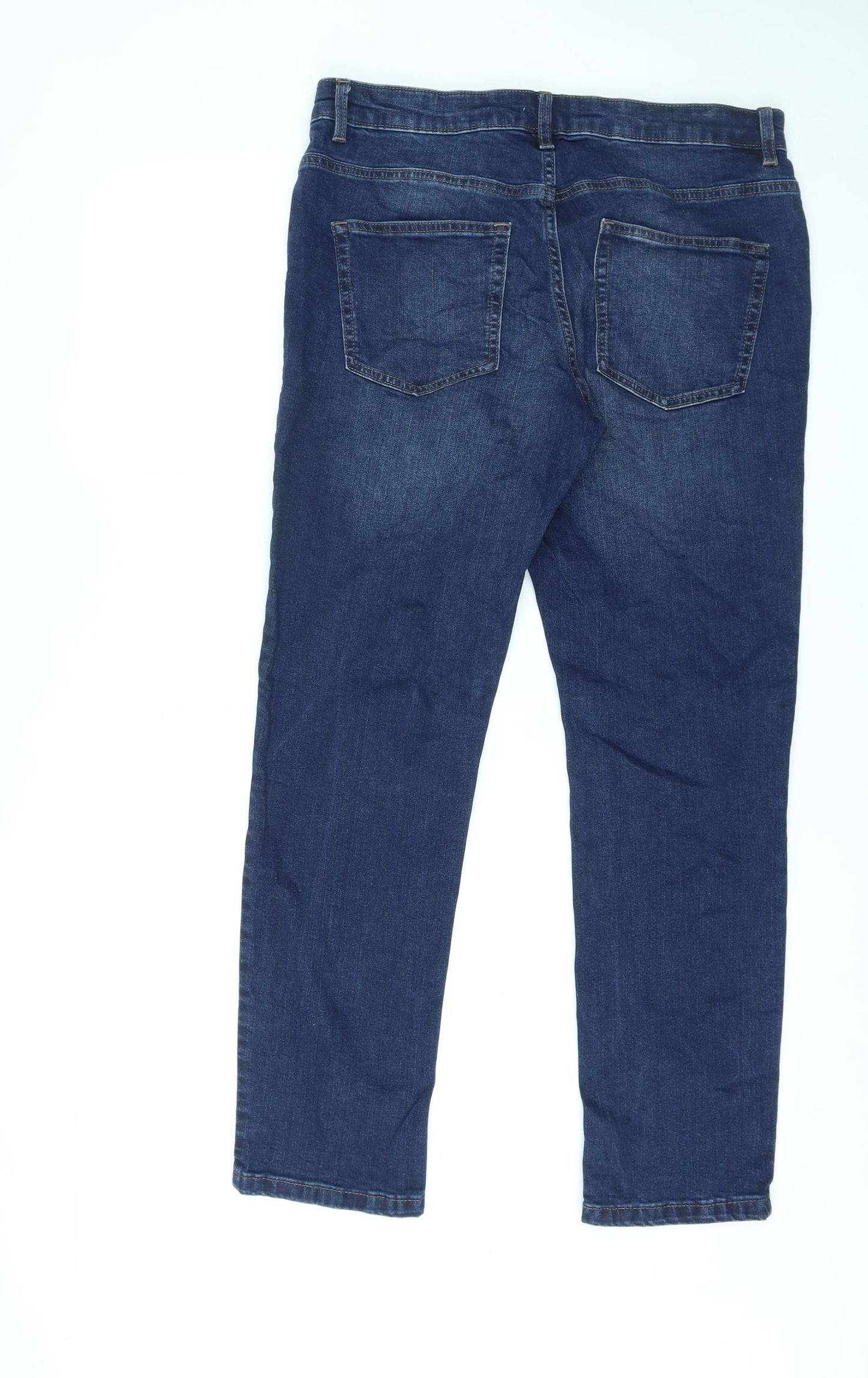 NEXT Mens Blue Cotton Straight Jeans Size 32 in L31 in Regular Zip
