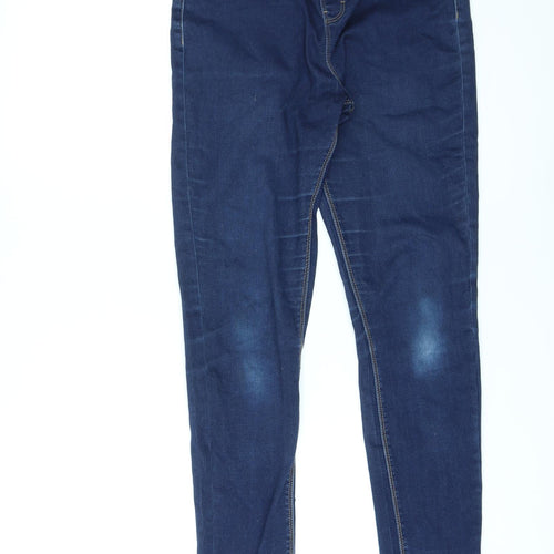 George Womens Blue Cotton Mom Jeans Size 10 L29 in Regular - Elasticated Waist