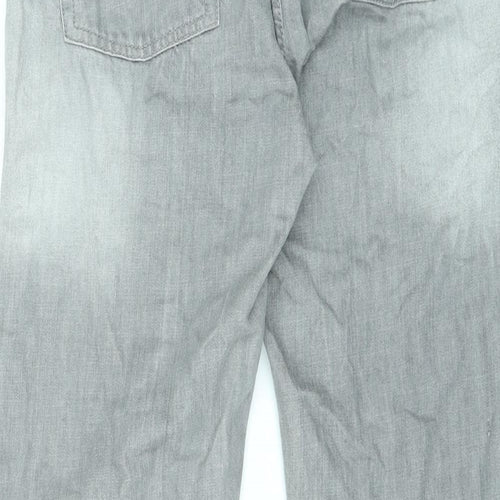 George Mens Grey Cotton Straight Jeans Size 36 in L31 in Slim Zip